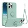 ABITKU Compatible with iPhone 13 Pro Max Case, Silicone with 360&deg;Ring Kickstand Holder (Support Magnetic Car Mount) Microfiber Cloth Designed for iPhone 13 Pro Max 6.7 inch 2021 (Mint Green)