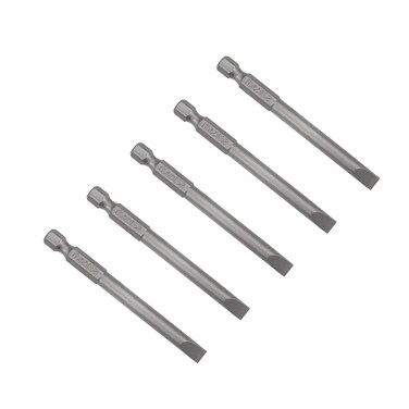 uxcell 5 Pcs 6mm Slotted Tip Magnetic Flat Head Screwdriver Bits, 1/4 Inch Hex Shank 3-inch Length S2 Power Tool