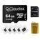 Cloudisk Pack of 5 Micro SD Card 64GB Flash Memory Card Micro SDXC C10 A2 U3 with SD Adapter, Card Reader (64 GB)