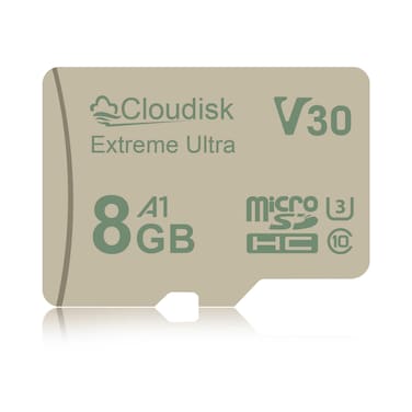 Cloudisk Micro SD Card 8GB U3 90MB/S V30 Extreme Ultra C10 A1 MicroSDHC UHS-I for Camera, DVR, Tablet PC and Cell Phone (8GB)