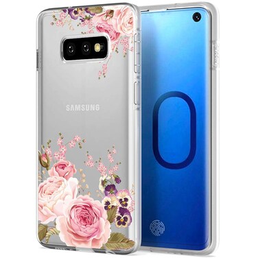 Yerebel for Galaxy S10E Case, for Samsung S10E Cute Case, Clear Flexible Bumper TPU Soft Rubber Silicone Cover Phone Case for Samsung Galaxy S10E 5.8 inch Rose Flower