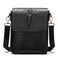 NIUCUNZH Leather Flap Messenger Bag for Men Small Crossbody Shoulder Bag,Novelty Crocodile Embossed Black