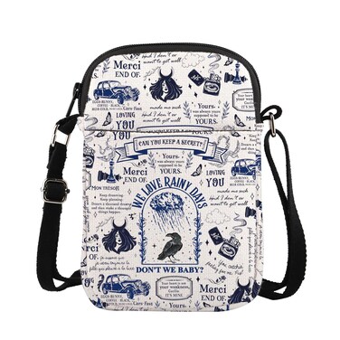 ENSIANTH Raven Inspired Messenger Bag We Love Rainy Day Crossbody Bag Morally Grey Book Club Gift Dark Romance Bookish Gift (rainy CB)