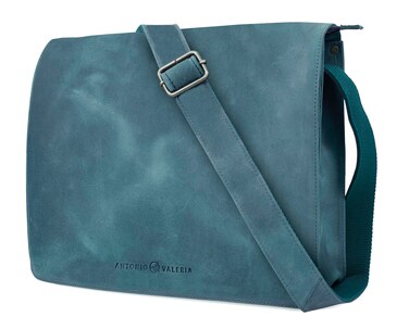 ANTONIO VALERIA Albert Blue Premium Leather Messenger Bag for Men