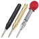 AFUNTA 3 Pcs Automatic Center Punch Tool, 5 inch Brass Spring Loaded Crushing Hand Tool with Cushion Cap and Adjustable Impact &ndash; Gold, Black, Sliver