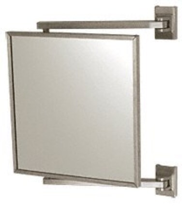 CRL Brushed Nickel 11" x 11" Pivot-N-View Mirror - PV11BN