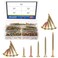 Glarks 250Pcs 5 Size #10 Coarse Thread Phillips Drywall Screws with Bugle Head for Drywall Sheetrock, Ceiling and Wood - Zinc Plated Carbon Steel