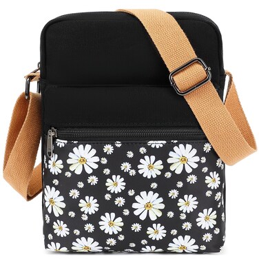 H HIKKER-LINK Messenger Bag Small Crossbody Bags for Womens Travel Bag Floral Cross Body Bags Purse Bag Cat Gary