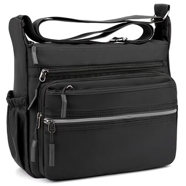 Mudono Messenger Bag for Men Nylon Waterproof Shoulder Bag Large Multi-pocket Crossbody Bag Daily Travel Work Bag Lightweight Satchel