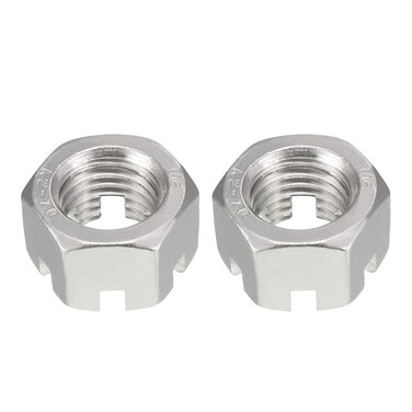 uxcell M20 x 2.5mm Pitch 304 Stainless Steel Slotted Hex Nuts, Pack of 2