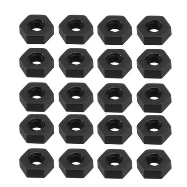 uxcell Nylon Hex Nut, M2.5x0.45mm Metric Coarse Thread Hexagon Nuts, 20 Pcs (Black)
