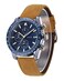 Casotime Men's Leather Watches Chronograph Analog Quartz Date Wrist Watch 30M Waterproof Big Face Casual Fashion Sport Dress Watches for Men Elegant Gift