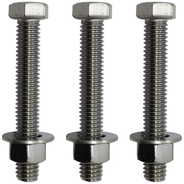 3/8" -16 x 2.5. 304-STAINLESS Steel Bolts, Nuts &amp; WASHERS - 18-8 HEX Head Bolt - 304 Grade. General Purpose (10) Bolts + (10) Nuts + (10) Washers