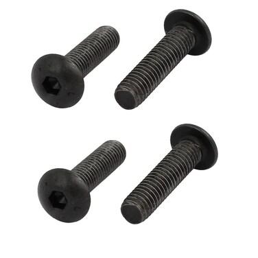 uxcell 4pcs M5x20mm 10.9 Grade Hex Socket Reverse Left Hand Thread Screw Bolt Black