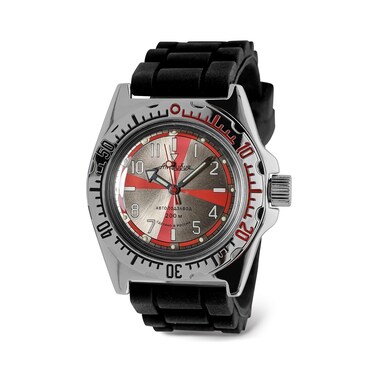 Vostok   Amphibia 110651 Radio Room Automatic Self-Winding Diver Wrist Watch   Black Resin Band