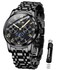 OLEVS Gold Mens Automatic Watch Mechanical Self Winding Luxury Business Dress Moon Phase Stainless Steel Calendar Wrist Watches for Men Waterproof Luminous