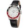 MASTOP Men's Automatic Mechanical Watches Leather Strap Calendar Waterproof Men Luxury Wristwatches (Black White red)
