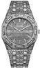 HUNRUY Retro Watches for Men Quartz Watches Tattoo Pattern Carved Stainless Steel Bracelet Waterproof Wrist Watch (Silver B)