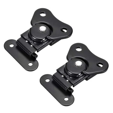 uxcell 1.61-inch Iron Butterfly Twist Latch Keeper Toggle Clamp for Case Box - 2 Pcs (Black)