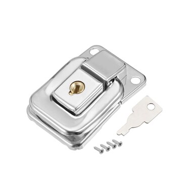 uxcell 41mm x 28mm Metal Small Size Suitcase Hasp Catch Latch with Keys and Screws 5 Pcs