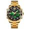 VIGOROSO Mens Watches Multi Times Military Gold Watch Chronograph Digital Analog Stainless Steel Wrist Watch for Men/Gents Waterproof