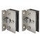 Alise 2 Pcs Glass Doors Hinge Cupboard Showcase Wine Cabinet Clamp Ambry Gate Hinges Replacement Parts,BL5001-2P Brushed Nickel