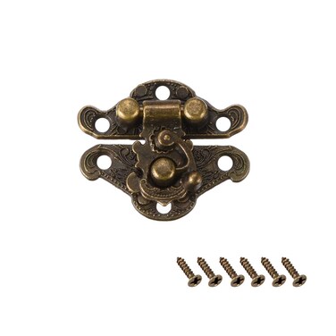 uxcell 10 Sets Wood Case Chest Box Rectangle Clasp Closure Hasp Latches Bronze Tone 28 x 23mm