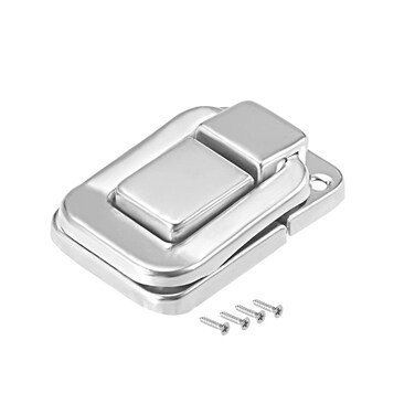uxcell Toggle Latch, 48mm Retro Style Silver Tone Decorative Hasp Jewelry Suitcase Box Catch w Screws, Pack of 4