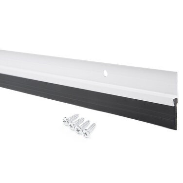 uxcell Door Bottom Sweep White Aluminum Alloy w 0.87-inch Black Rubber Strip 1000mmx40mm Approx 39-inch x 1.6-inch