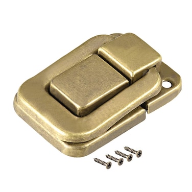 uxcell Toggle Catch Lock, 48mm Retro Decorative Brass Hasp w Screws for Suitcase Chest Trunk Latch Clasp, Pack of 2