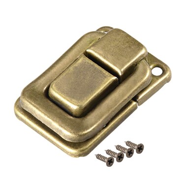 uxcell Toggle Catch Lock, 38mm Retro Decorative Brass Hasp w Screws for Suitcase Chest Trunk Latch Clasp, Pack of 2