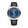 BOFAN One Hand 24 Hour Business Watches for Men Swiss Quartz Movement Waterproof Wrist Watch with Soft and Comfortable Genuine Strap(Blue Black).