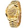 OLEVS Gold Watches for Men Automatic Mechanical Dragon Wristwatch Tungsten Steel Skeleton Business Dress Luminous Waterproof Luxury Diamond