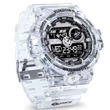 Watch for Men Watch Men Digital Sports Watch Large Digital Analog Dual Display Waterproof Watches with 3 Alarms Countdown Stopwatch Date Dual-Time LED Light Multifunctional Military Wrist Watches
