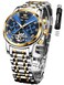 OLEVS Automatic Watch for Men Self Winding Mechanical Luxury Business Stainless Steel Multi Calendar Waterproof Luminous Wrist Watches (Blue)