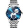 OUPINKE Men Automatic Watch Starry Sky Moon Phase Rose Gold Silver Stainless Steel Self-Winding Luxury Business Waterproof Wrist Watch