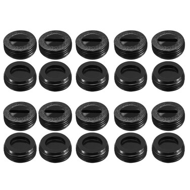 uxcell Carbon Brush Holder Caps 13mm O.D. 7mm I.D. 5mm Thickness Motor Brush Cover Plastic Fitting Thread Black 20pcs