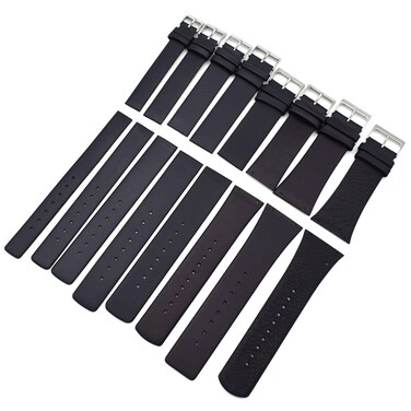 THEAGE Screw Fit, Genuine Leather Replacement Watch Band Strap for Skagen Watches, Attaches with Screws, 12mm, 14mm, 16mm 18mm, 20mm, 22mm, 28mm, 30mm (Black, 18)