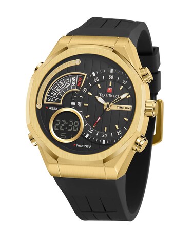 TEARTRACE Men's Watch Analog-Digital Chronograph Waterproof Sport Watch Calendar Date Luminous Alarm Casual Work Hiking Running Wrist Watch with Second Hand and Silicone Strap