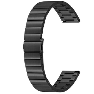 SINAIKE Slim Solid Brushed Matte Finish Stainless Steel Quick Release Watch Band Strap for Men Women 22mm Black Folding Buckle