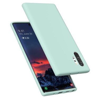 E Segoi Designed for Galaxy Note 10 Plus Case, Liquid Silicone Gel Rubber Shockproof Case Soft Microfiber Cloth Lining Cushion Compatible with Galaxy Note 10+ Plus 6.8 inch (2019) (Mint)