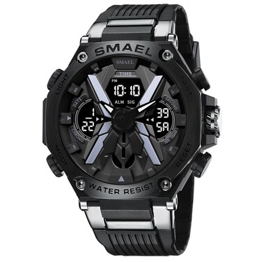 KXAITO Men's Watches Sports Outdoor Waterproof Military Watch Date Multi Function Tactics LED Face Alarm Stopwatch for Men (8087 Translucent Turquoise)