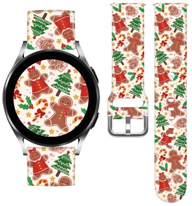 TOXXU Christmas Gingerbread Man Watch Band 20mm Compatible with Samsung Galaxy Watch 5/ Watch 5 Pro / Watch 4/ Watch 4 Classic/ Watch 3/ Watch Active 2/ Watch Active/ Watch for Women Men, Stylish Cute