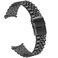 Hstrap Simple Metal Watch Bands for Men 20mm 22mm 23mm 24mm Screw-In Curved End Tapered Stainless Steel Deployment Clasp Watch Band Polished Matte Brushed Finish Watch Band Strap 23mm Black