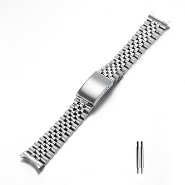 TOMIYOY 18mm 19mm 20mm jubilee stainless steel metal watch band strap bracelet,solid 316L Watch band fit for rlx skx watch (20mm, silver)