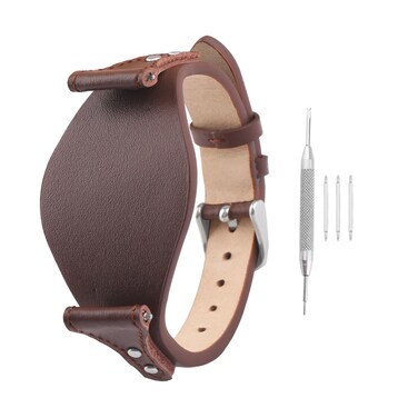 JETHENG Men's Leather Strap Compatible for 18mm Fossil ES3615 ES3616 ES3625 ES3748 ES3768 ES3786 Ladies outdoor work waterproof watch band wrist strap buckle (Brown)