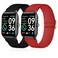 Lzwldan 2 Pack Stretchy Nylon Watch Bands Compatible with Woneligo/Fitpolo Smart Watch IDW13, Loop Soft Elastic Straps for FITVII H56/ID208Plus/Gydom/ENOMIR/Amzhero/TOOBUR/MILOUZ/Tensky IDW19 Watch