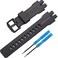 Resin Wristband Replacement for Casio Protrek PRG-300, PRW-6000, PRW-6100, PRW-3000, PRW-3100 &ndash; Suitable for Men and Women, Watch Accessory(Black/Black Buckle)