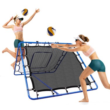 Winthai Enhanced Volleyball Rebound Net 3.9x3.9 FT, Fast &amp; Slow Pitchback Rebounder Net, 4-Angle Adjustments, Easy Setup Baseball Rebounder &amp; Softball Training Equipment for Soccer &amp; More