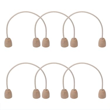 CHGCRAFT 6Pcs Cotton Rope Croquet Wickets with Wood Base for Replacement Families Lawn Backyard Park Outdoor Game, Navajo White